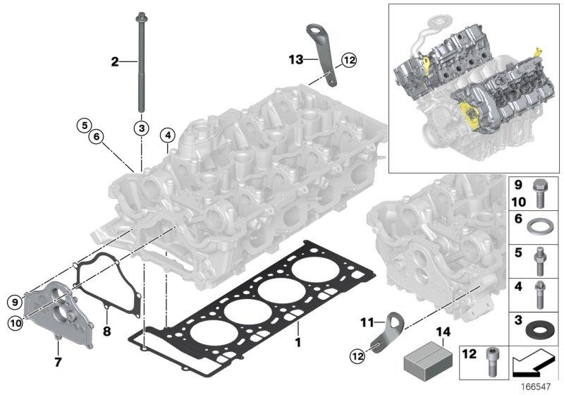 Dichtungssatz cylinder head free of asbestos 11127583203