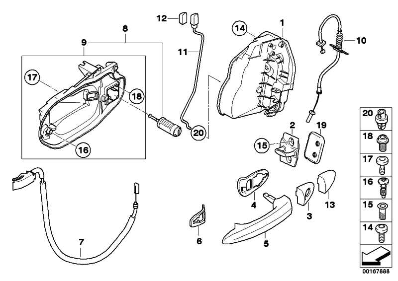 Actuating rod Right front door 51223449108