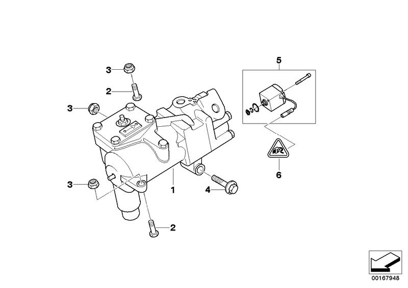 Exchange hydraulic steering gear Servotronic 32131141335