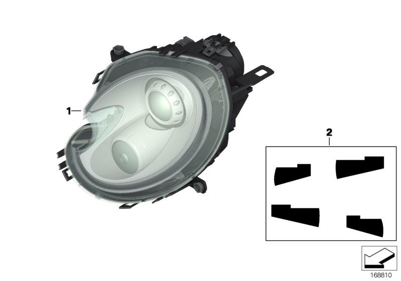 Headlights Bi-Xenon light right 63127269982