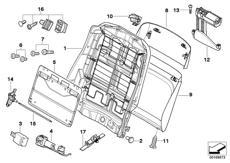 Rear seat bottom BLACK 52103448058