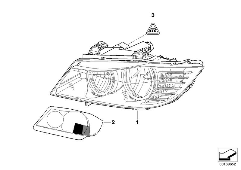 Set covering headlight halogen ZKW 63112152541