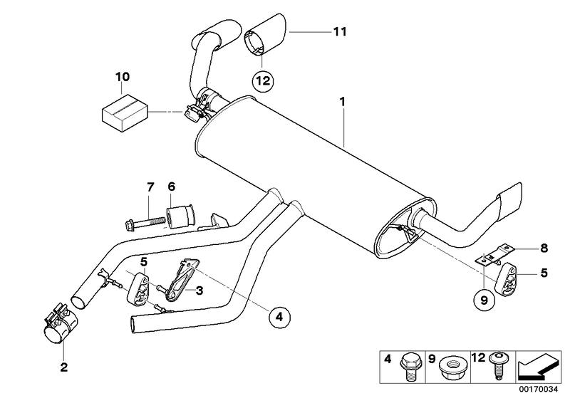 Repair kit exhaust flap 18307576550