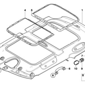 Headlining sunroof CARBON BLACK 51442752269