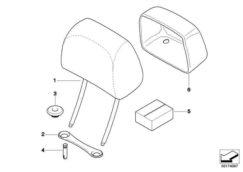 Headrest leather TOBACCO 52107271534