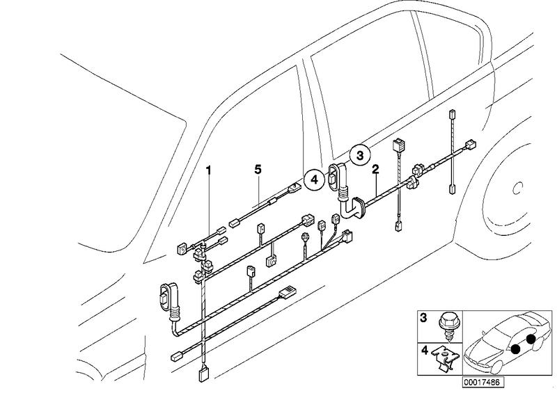 Harness rear left 61121393514