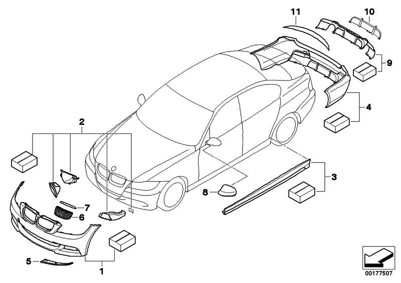 BMW Performance aero package sill lac CODE UNI / MET. 3 51192154314