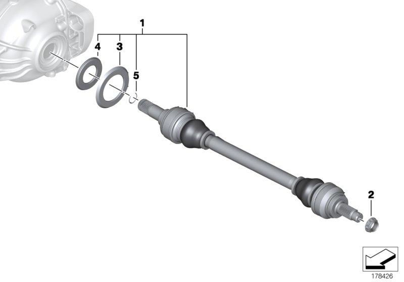 Output shaft right D = 30MM 33207630184