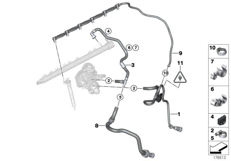 Fuel return line 13537799995