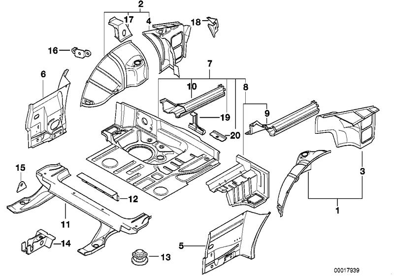 Longitudinal beams rear left 41118189987