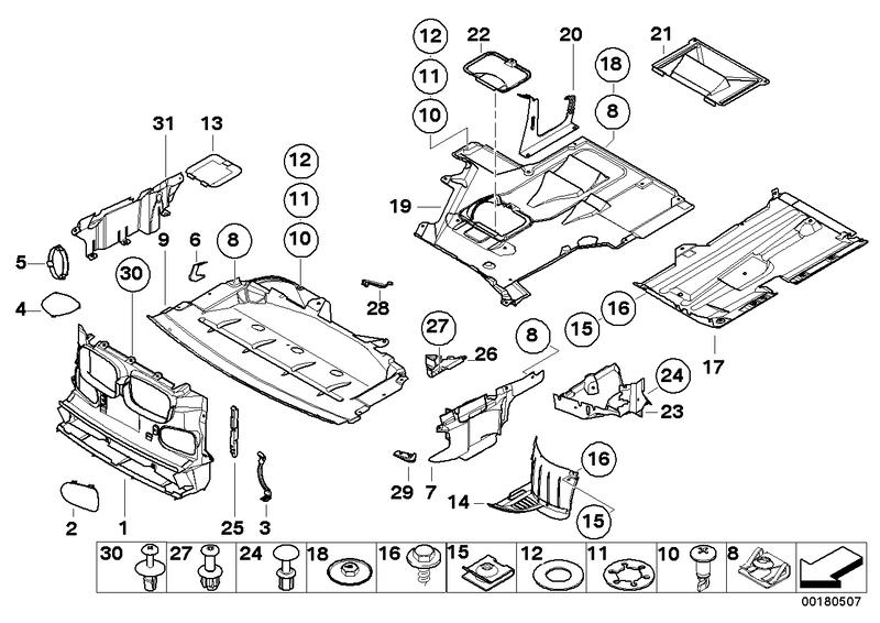 Holder engine compartment shielding front 51718201457