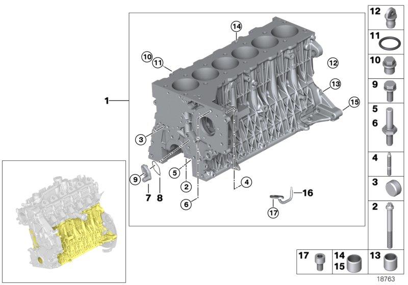 Cylinder crankcase with piston 11110392304