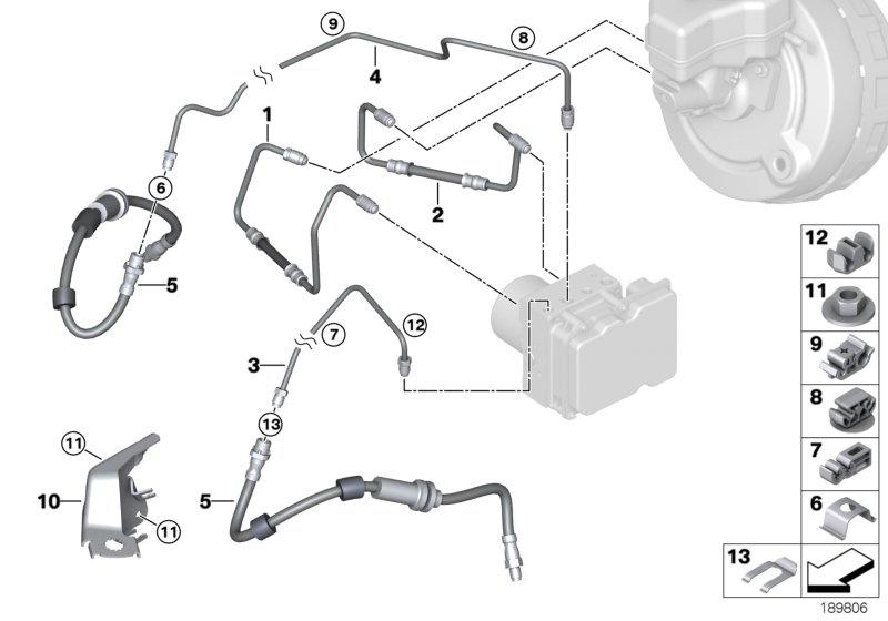 Holder brake hose left 34306771691