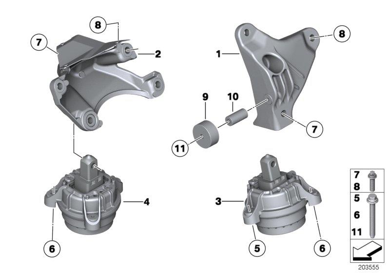 Engine mounts right 22116786528