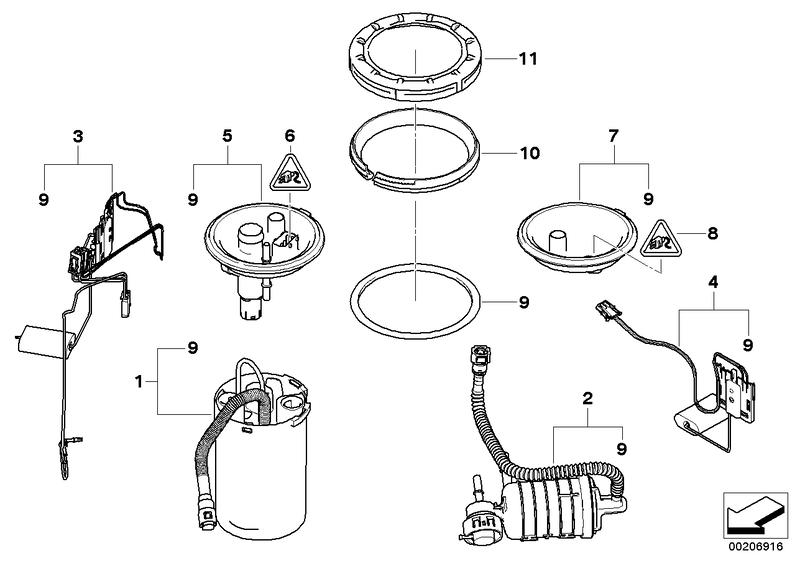 Conveying unit with right-tank pump 16117198406