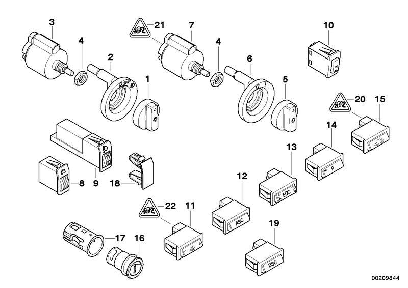 Diaphragm switches fog lights 61316903953