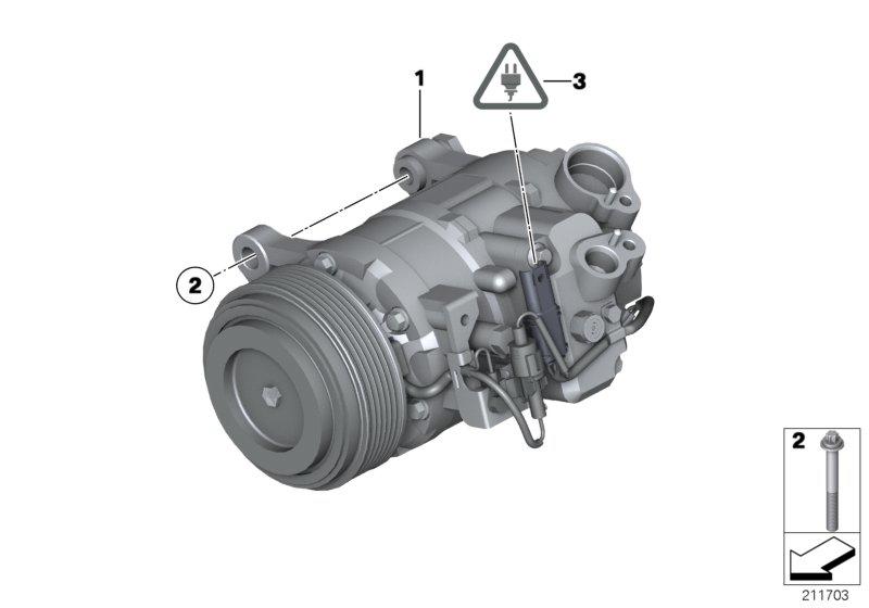 RP air conditioning compressor without magnetic coupling R134A 64529216467