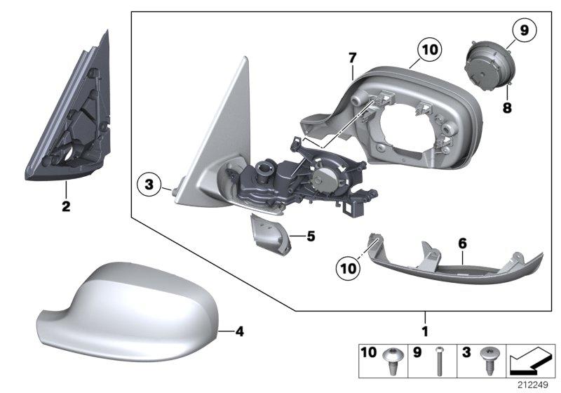 Exterior mirrors heated memory bus left 51162993773