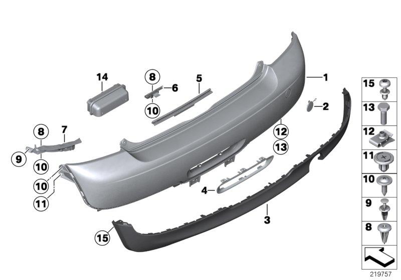 Panel bumper primed rear CHROM 51127264356