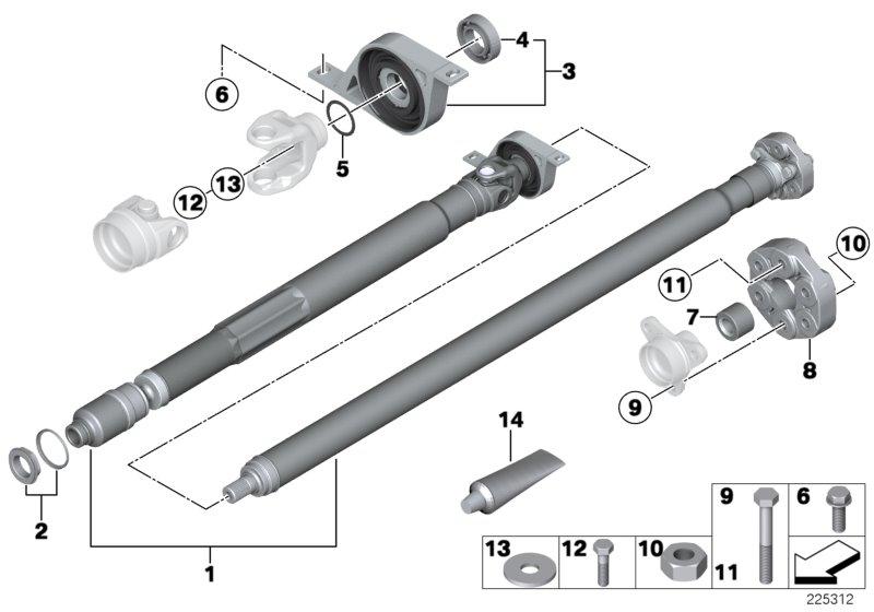 Propeller shaft L = 2160mm 26109805431