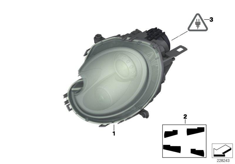 Headlights bi-xenon AHL right 63127292050