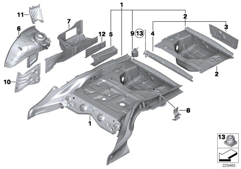 Luggage compartment floor behind 41127263818