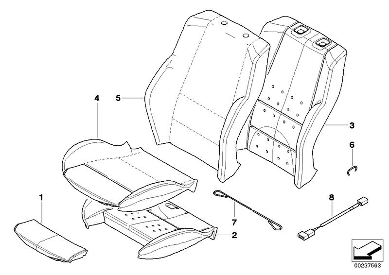 Cover seat leather BLACK 52103412152