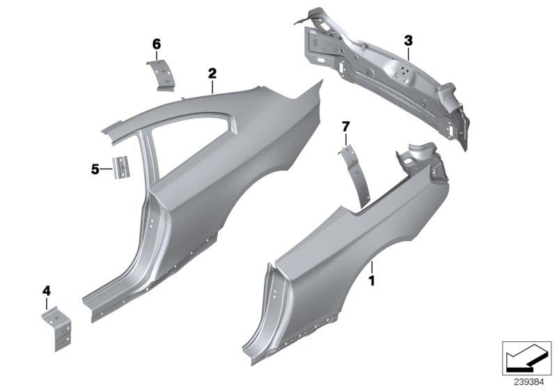 Reinforcement plate right side panel 41219240146