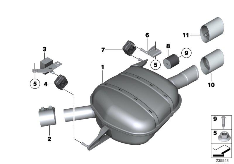 Rep tailpipe black chromium 18307612733