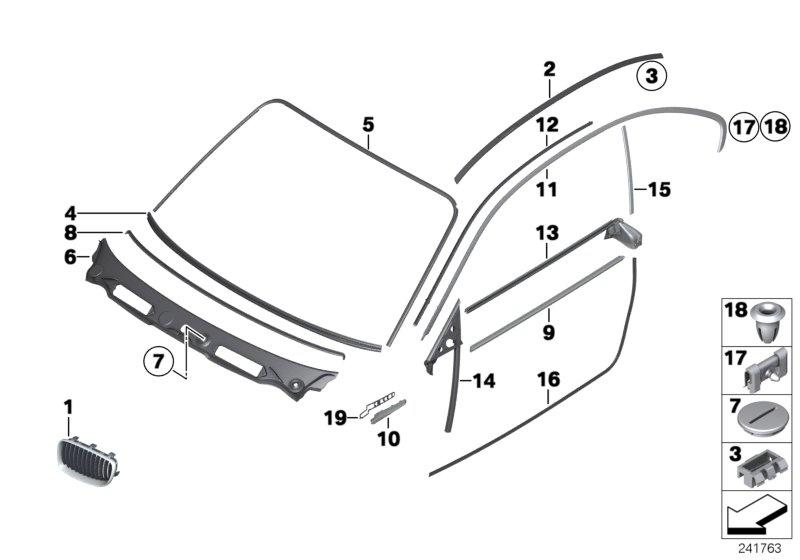 Bar roof frame right BLACK 51767164952