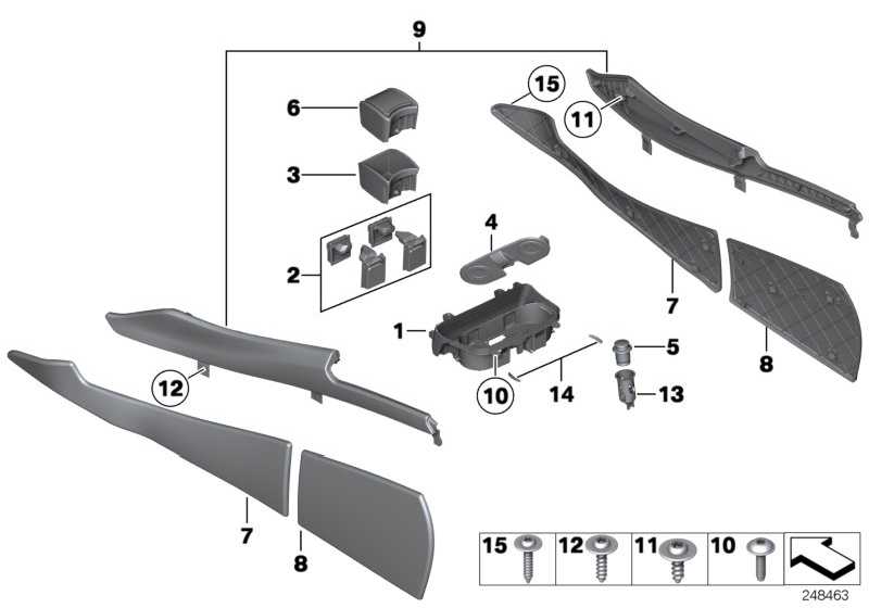 Center console trim front left Venetobeige 51169198815