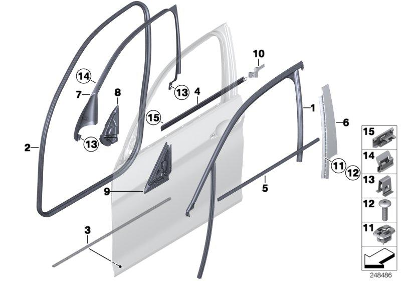 Sealing diaphragm B-pillar on the right 51337240852