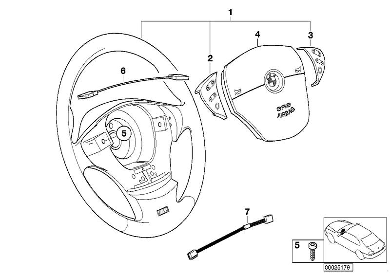 M sports airbag leather D = 379 MM 32342229103