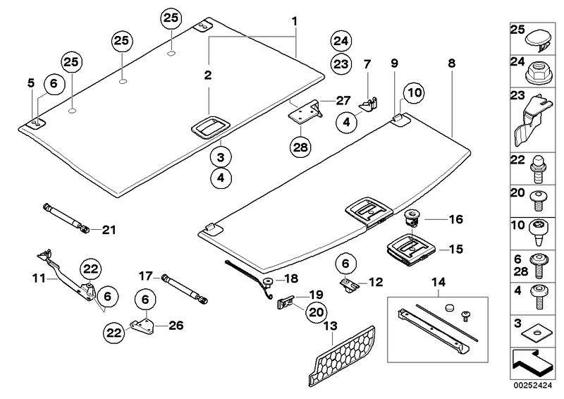 Latching hook shelf boot on the left 51476953359