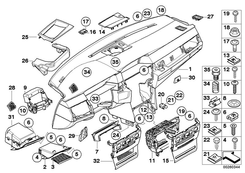 Of instrument panel center BEIGE 51457063148