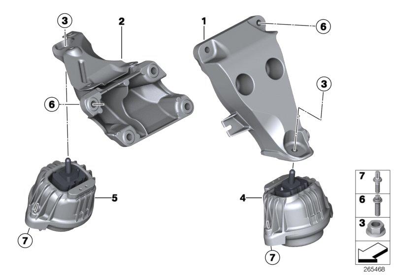 Engine support bracket right 22116857560