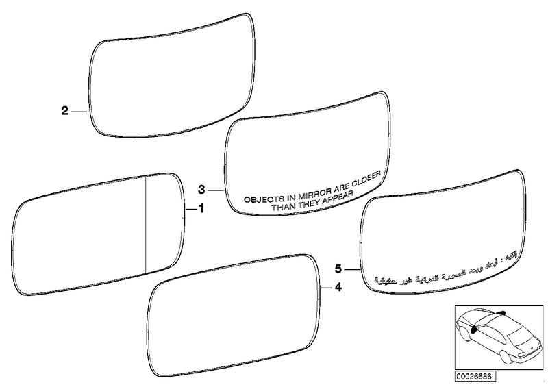 Mirror glass heated right plan 51168247772