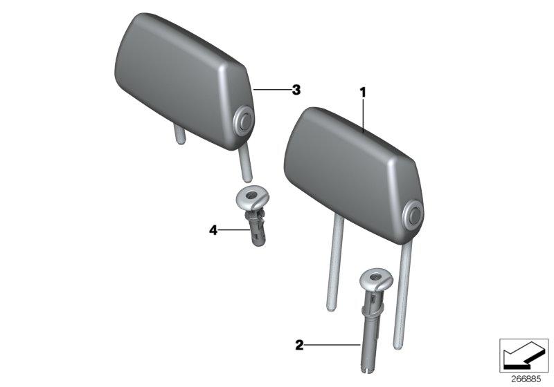 Headrest material anthracite / ROT 52207291137