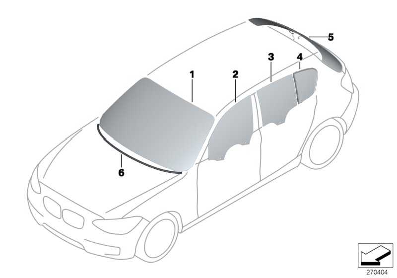 Windscreen green rain / light / fitting. 1 Series 51317273823