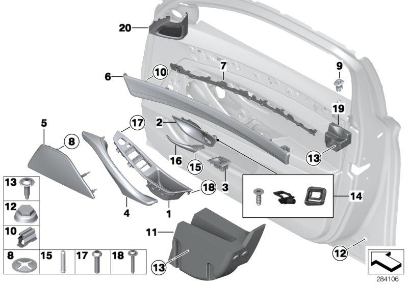 Decorative strip door aluminum front left TRACE 51418051327