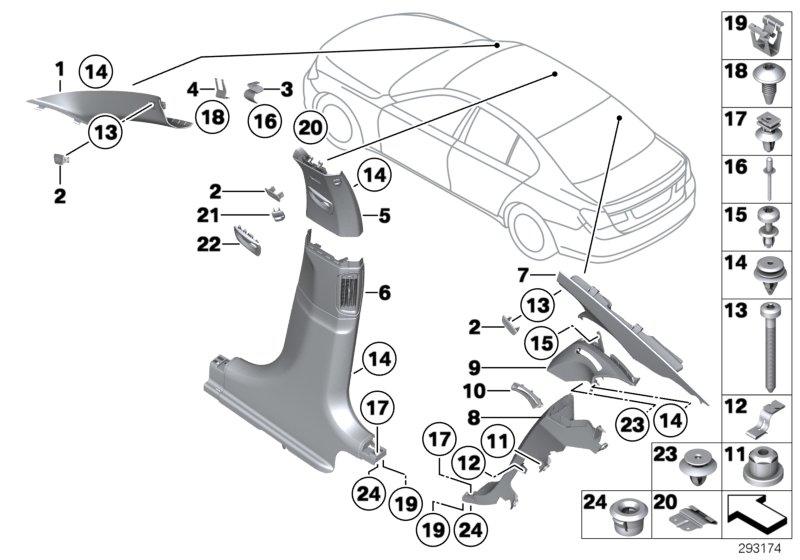 C-pillar trim the top left ANTHRAZIT 51437903783