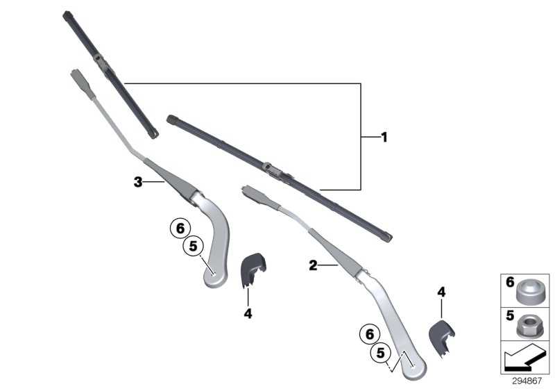 Cap wiper arm 3 61617138991