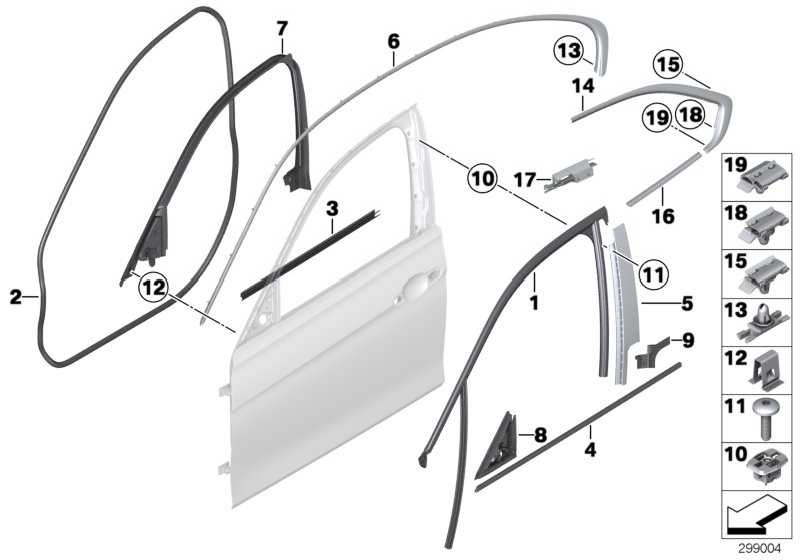 Shaft seal exterior Left front door GLOSS BLACK 3 51357260539