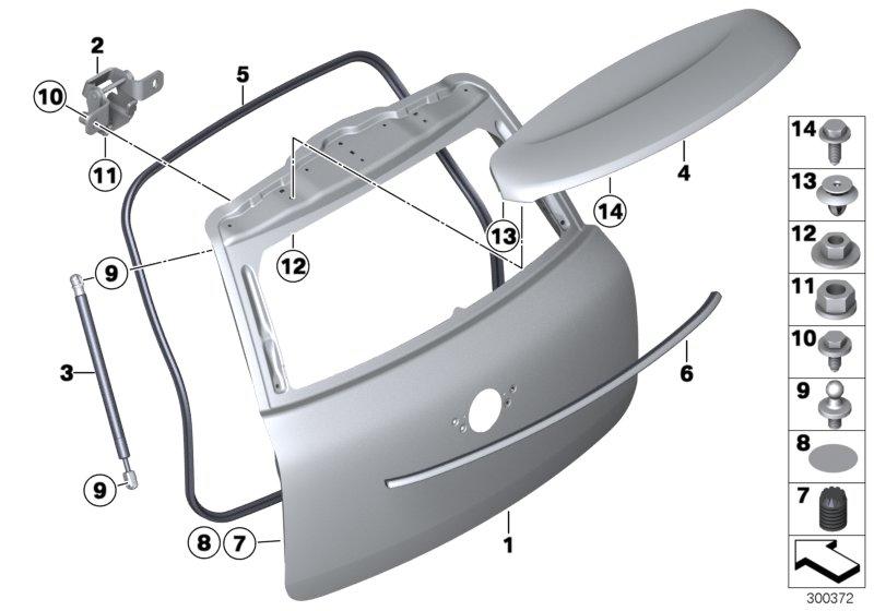 Gas spring tailgate 51249801386