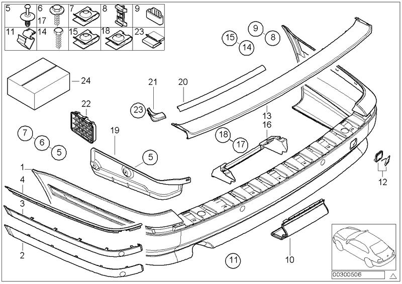 Panel bumper primed rear 51128164219