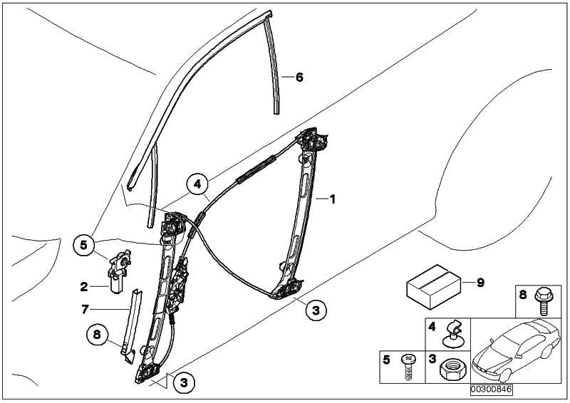 Window guide rail right 41517029288