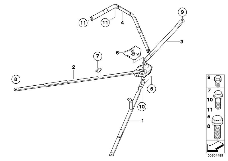 Tension strut rear center 51717224437