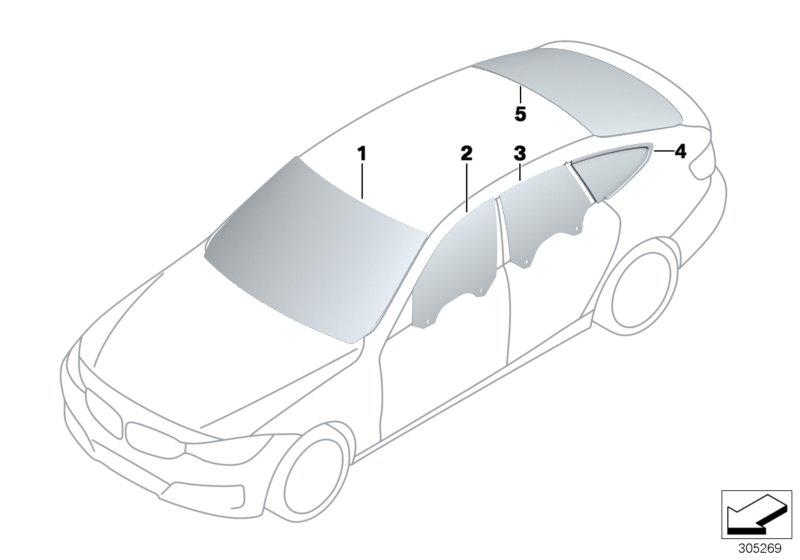 Side window fixed rear left SSG SW MATT 51357433449