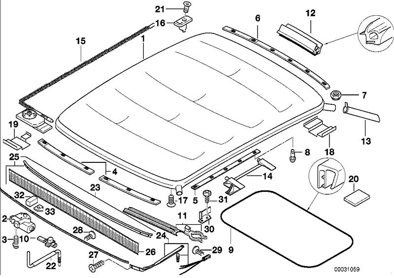 Repair kit wind deflector push-out lever 54112693318