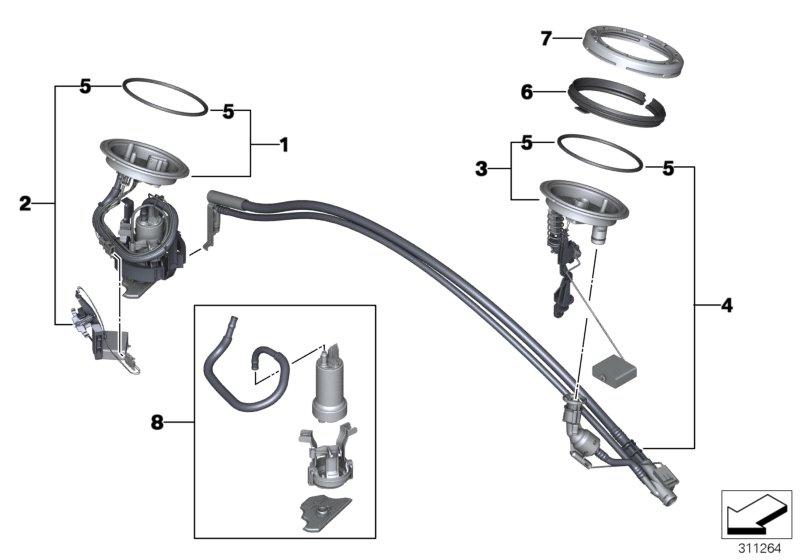 Conveying unit with right-tank pump 16116759832